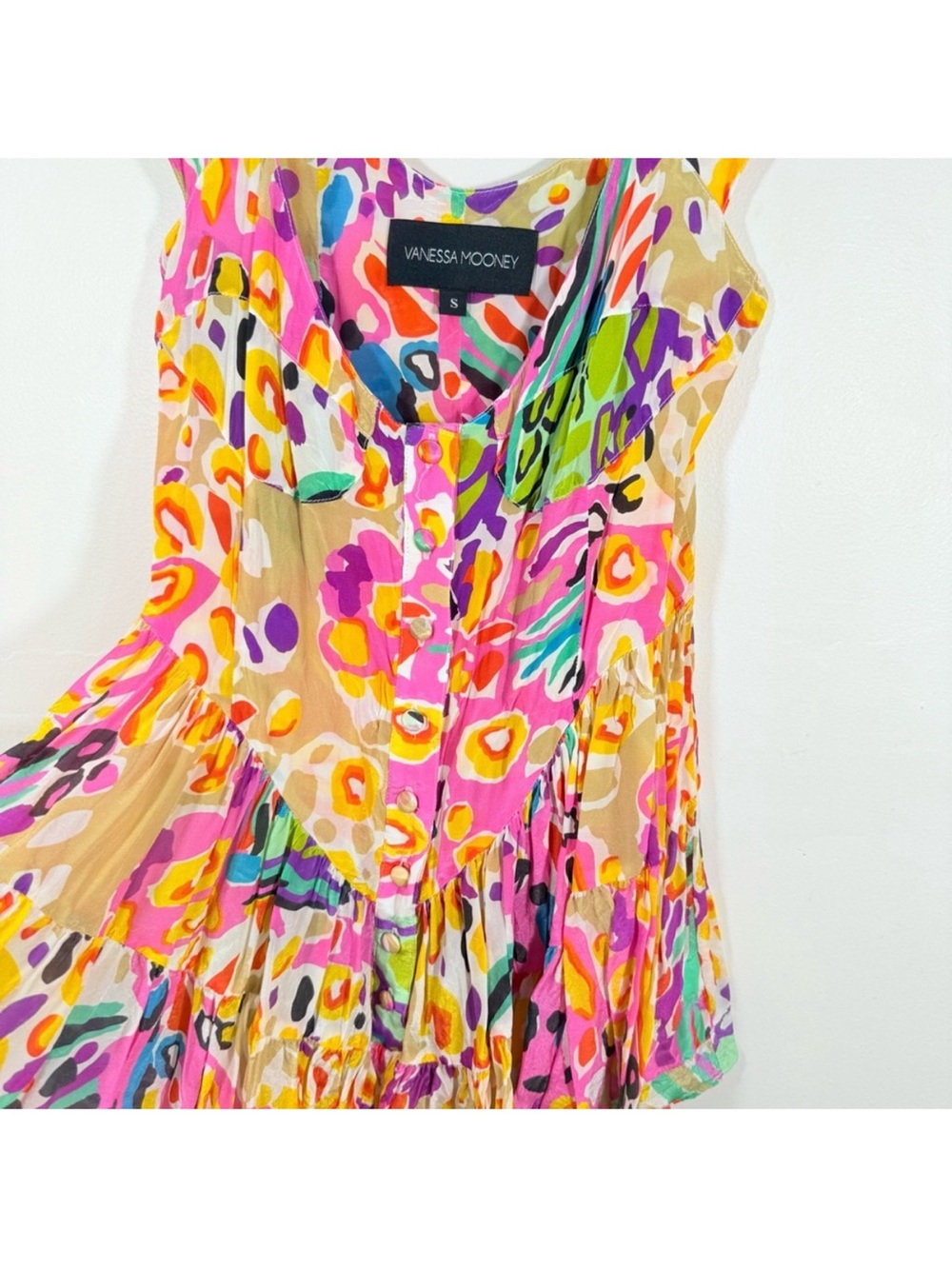 Vanessa Mooney Multicolor Abstract Floral Romper